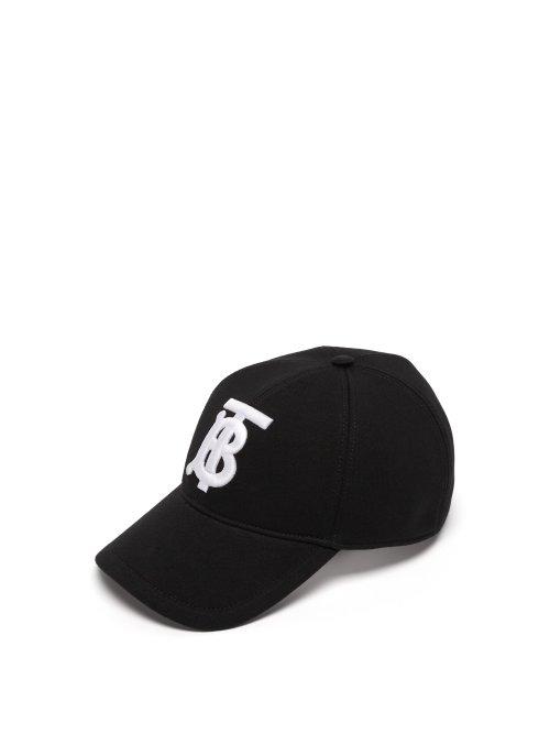 Matchesfashion.com Burberry - Monogram Cotton Jersey Baseball Cap - Mens - Black