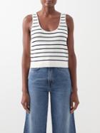 La Ligne - Sailor Striped Ribbed Cotton Tank Top - Womens - Cream Navy