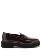Matchesfashion.com Tod's - Flatform Patent-leather Penny Loafers - Womens - Burgundy