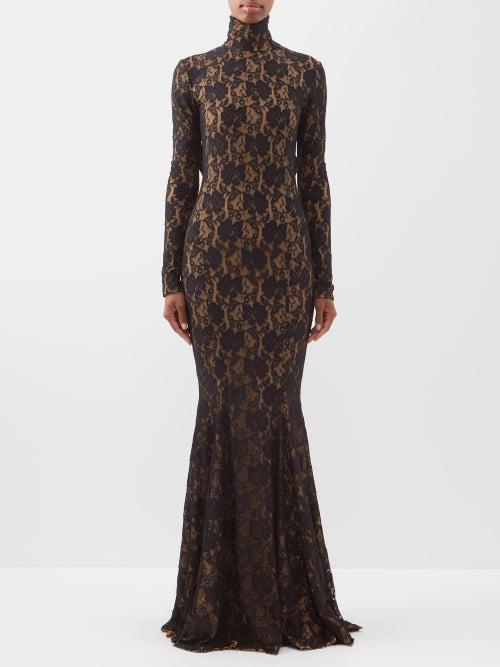 Norma Kamali - Cutout-back Stretch-lace Gown - Womens - Black