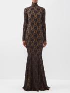 Norma Kamali - Cutout-back Stretch-lace Gown - Womens - Black
