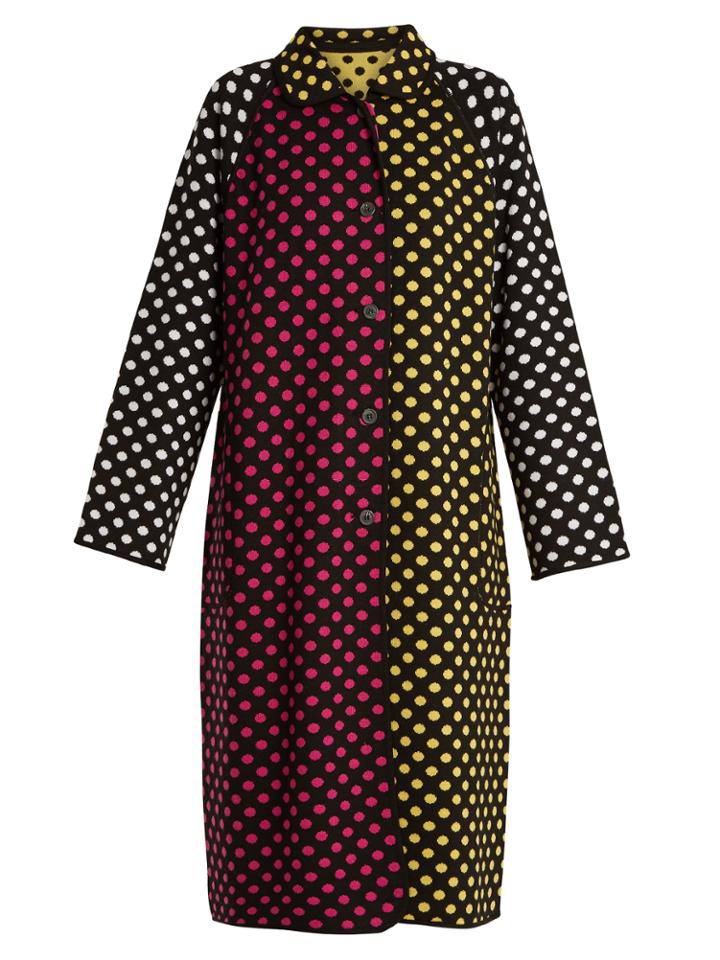 Duro Olowu Reversible Polka-dot Intarsia-knit Wool Coat