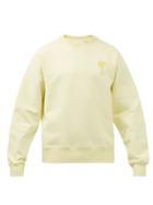 Ami - Ami De Caur-logo Cotton-jersey Sweatshirt - Mens - Light Yellow