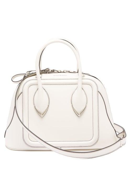 Matchesfashion.com Alexander Mcqueen - Pinter Panelled Leather Bowling Bag - Womens - White