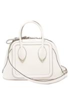 Matchesfashion.com Alexander Mcqueen - Pinter Panelled Leather Bowling Bag - Womens - White