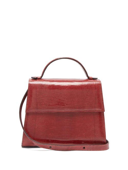 Matchesfashion.com Hunting Season - Top Handle Medium Lizard Bag - Womens - Red