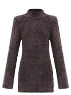 The Attico - Padded-shoulder Lam Mini Dress - Womens - Multi