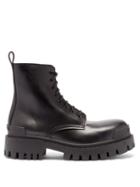 Matchesfashion.com Balenciaga - Strike Leather Ankle Boots - Womens - Black