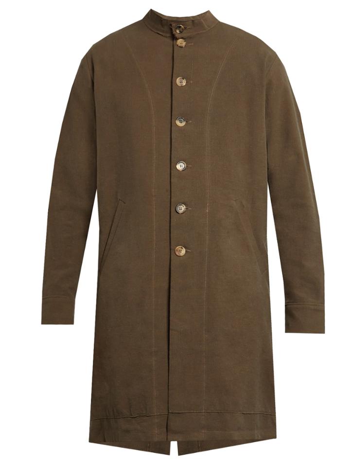 By Walid Sam Antique-linen Collarless Coat