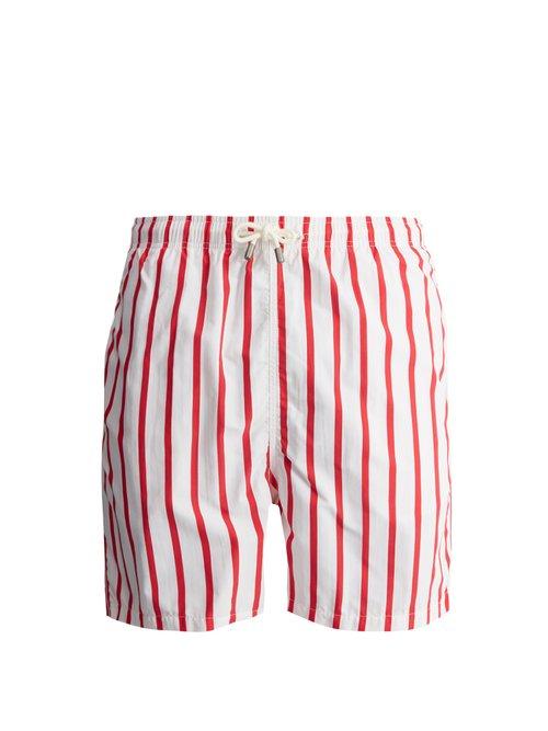 Matchesfashion.com Solid & Striped - The Classic Striped Swim Shorts - Mens - Red
