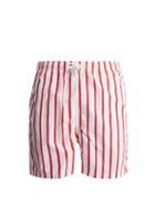 Matchesfashion.com Solid & Striped - The Classic Striped Swim Shorts - Mens - Red