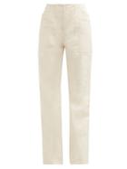 Matchesfashion.com Acne Studios - Patch Pocket Flared Cotton Trousers - Womens - Ivory