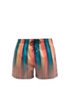 Matchesfashion.com Paul Smith - Artist And Signature-stripe Swim Shorts - Mens - Multi