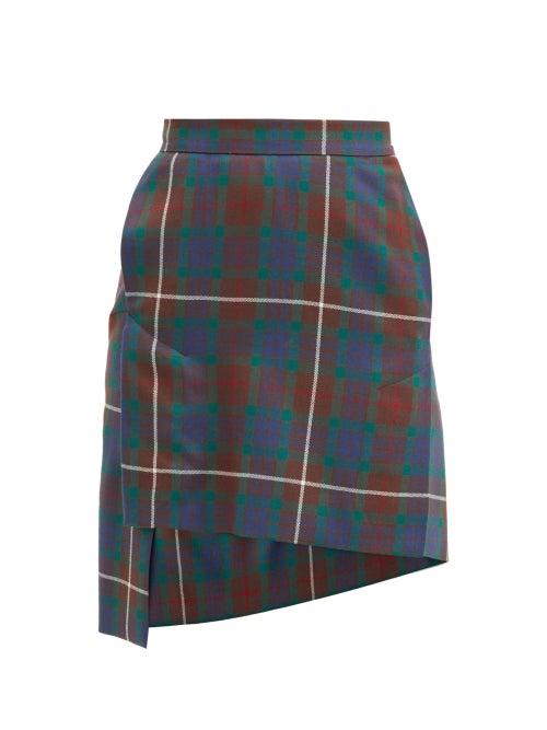 Matchesfashion.com Vivienne Westwood - Case Tartan Wool-twill Mini Skirt - Womens - Brown Multi