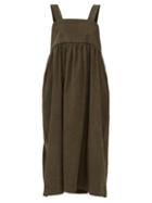 Cawley Studio - Elba Cotton-corduroy Midi Dress - Womens - Green