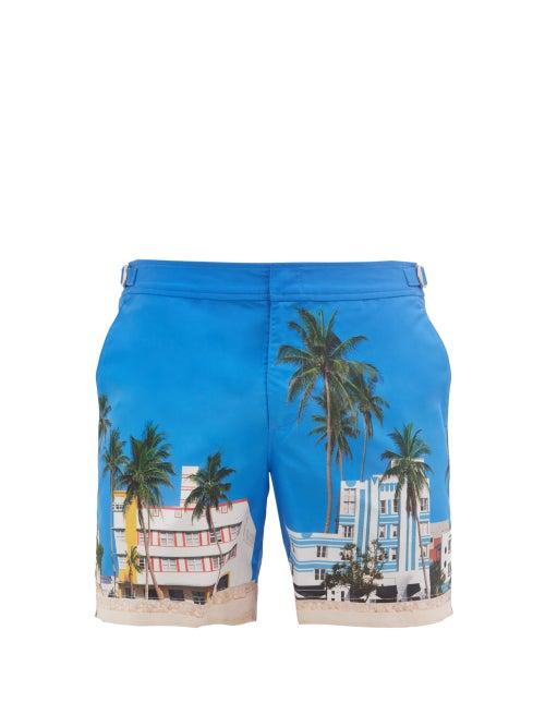 Matchesfashion.com Orlebar Brown - Bulldog Printed Shell Swim Shorts - Mens - Blue Multi