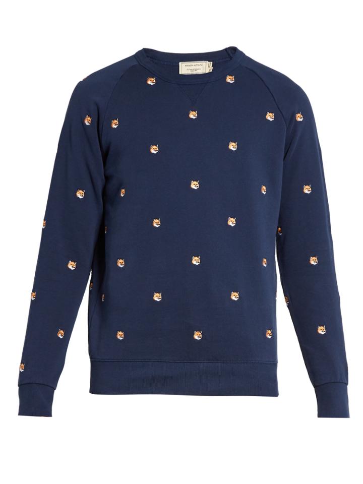 Maison Kitsuné Fox-embroidered Cotton Sweatshirt