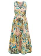 Matchesfashion.com Le Sirenuse, Positano - Evelin Dr Psycho-print Cotton Shirt Dress - Womens - Yellow Multi