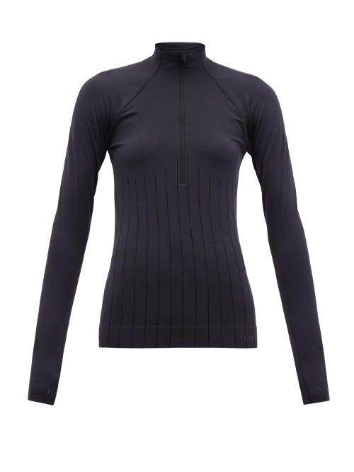 Matchesfashion.com Falke - Half Zip High Neck Performance Top - Womens - Black
