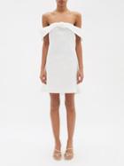 Bernadette - Sacha Off-shoulder Bow-back Taffeta Mini Dress - Womens - White