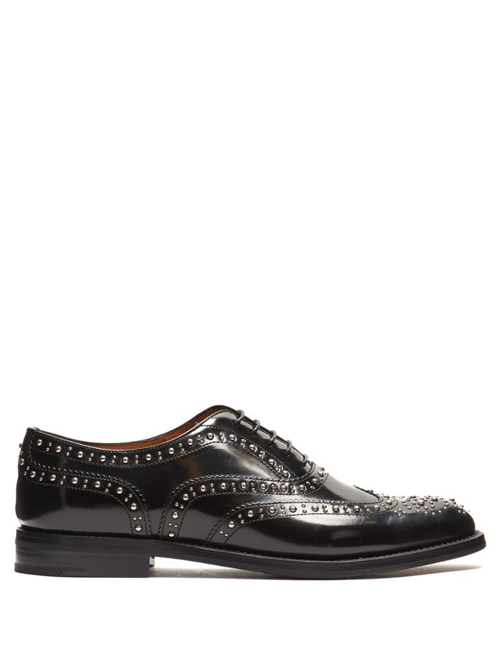 Church's Burwood Stud-embellished Leather Brogues
