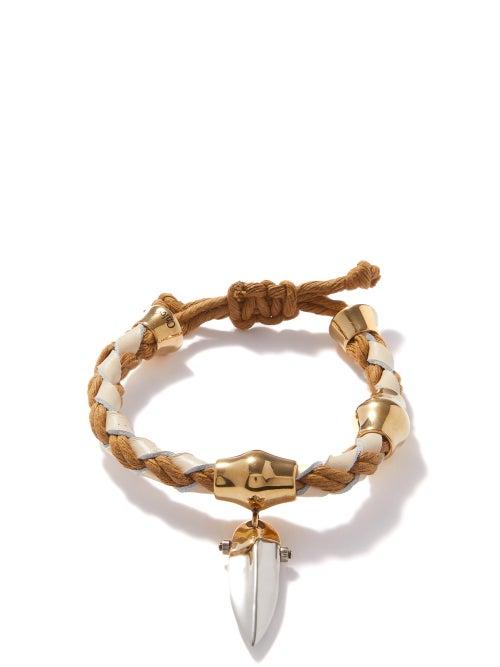 Chlo - Leather And Cord Bracelet - Womens - Brown Multi