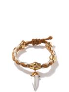 Chlo - Leather And Cord Bracelet - Womens - Brown Multi