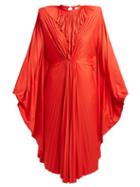 Matchesfashion.com Vetements - Sunburst Pleated Jersey Midi Dress - Womens - Red