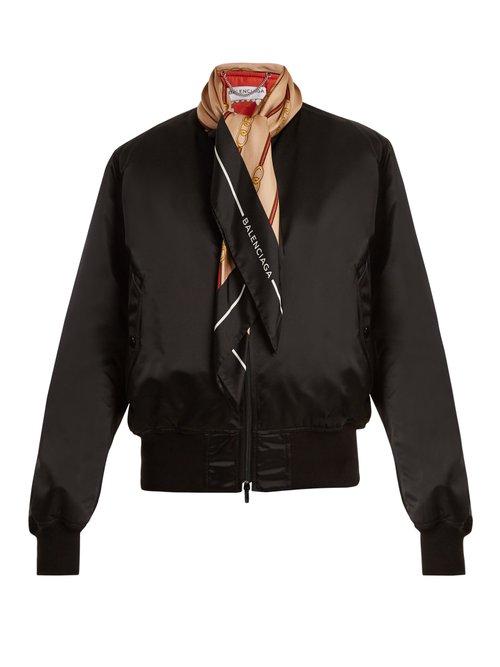 Matchesfashion.com Balenciaga - Scarf Bomber - Womens - Black