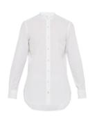 Matchesfashion.com Finamore 1925 - Lorenzo Band Collar Brushed Cotton Poplin Shirt - Mens - White