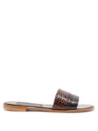 Matchesfashion.com Avec Modration - Bahamas Crocodile-effect Leather Slides - Womens - Black Brown