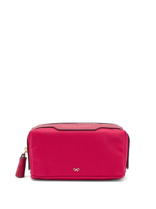 Matchesfashion.com Anya Hindmarch - Girlie Stuff Leather-trimmed Nylon Make-up Bag - Womens - Pink