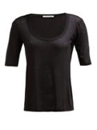 Matchesfashion.com Frances De Lourdes - Sophie Slubbed Jersey Scoop Neck T Shirt - Womens - Black