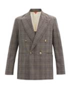 Matchesfashion.com Barena Venezia - Macuba Double-breasted Checked Virgin-wool Jacket - Mens - Grey