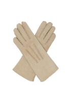 Matchesfashion.com Agnelle - Curly Darted Shearling Gloves - Womens - Beige