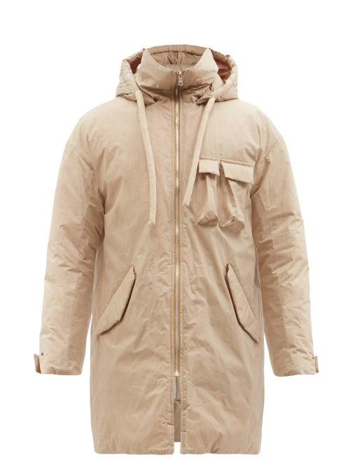 Kuro - Bartolo Hooded Padded Cotton Coat - Mens - Beige
