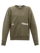 Matchesfashion.com Ambush - Logo-print Cotton-jersey Sweatshirt - Mens - Green