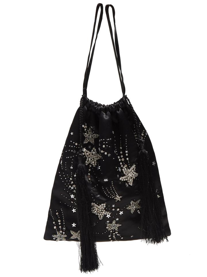 Attico Star-embellished Tassel-trimmed Pouch