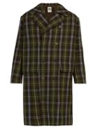Matchesfashion.com Connolly - Double Breasted Check Wool Overcoat - Mens - Green
