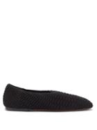 Matchesfashion.com Neous - Phinia Square-toe Cloqu Flats - Womens - Black