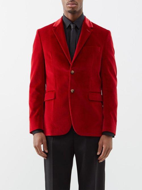 Paul Smith - Single-breasted Velvet Blazer - Mens - Red