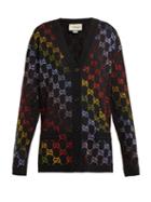 Matchesfashion.com Gucci - Gg Crystal Embellished Wool Cardigan - Womens - Black Multi