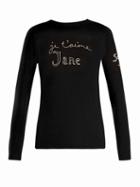 Matchesfashion.com Bella Freud - Je T'aime Jane Merino Wool Sweater - Womens - Black