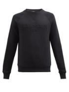 Balmain - Embossed-logo Cotton-jersey Sweatshirt - Mens - Black