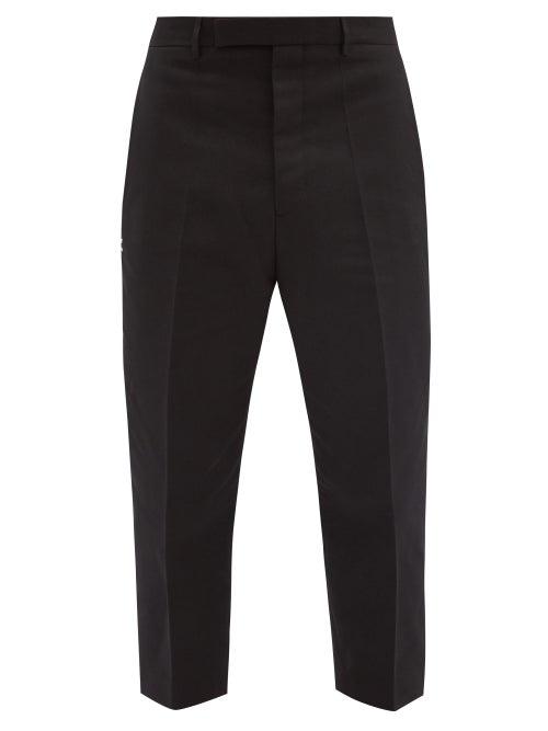 Matchesfashion.com Rick Owens - Cropped Twill Slim-leg Trousers - Mens - Black