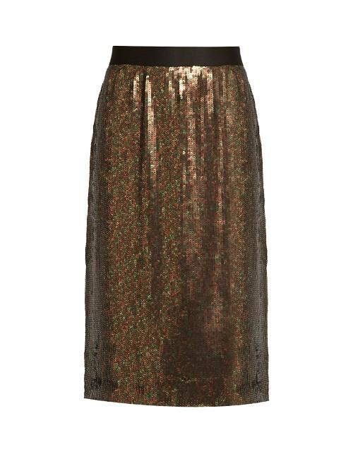 Tibi Sequin-embellished Skirt