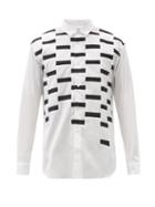 Matchesfashion.com Comme Des Garons Shirt - Geometric-patchwork Cotton-poplin Shirt - Mens - Black White