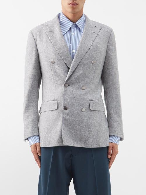 Thom Sweeney - Double-breasted Cashmere Blazer - Mens - Grey