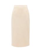 Matchesfashion.com Alessandra Rich - High-rise Wool-blend Tweed Midi Skirt - Womens - Ivory