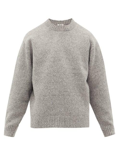 Matchesfashion.com Acne Studios - Kael Crew-neck Wool-blend Sweater - Mens - Grey